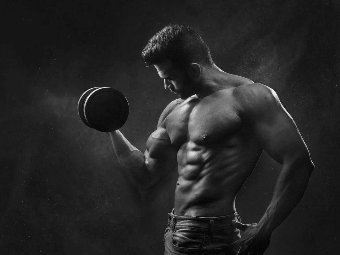 Athlete training with a barbell