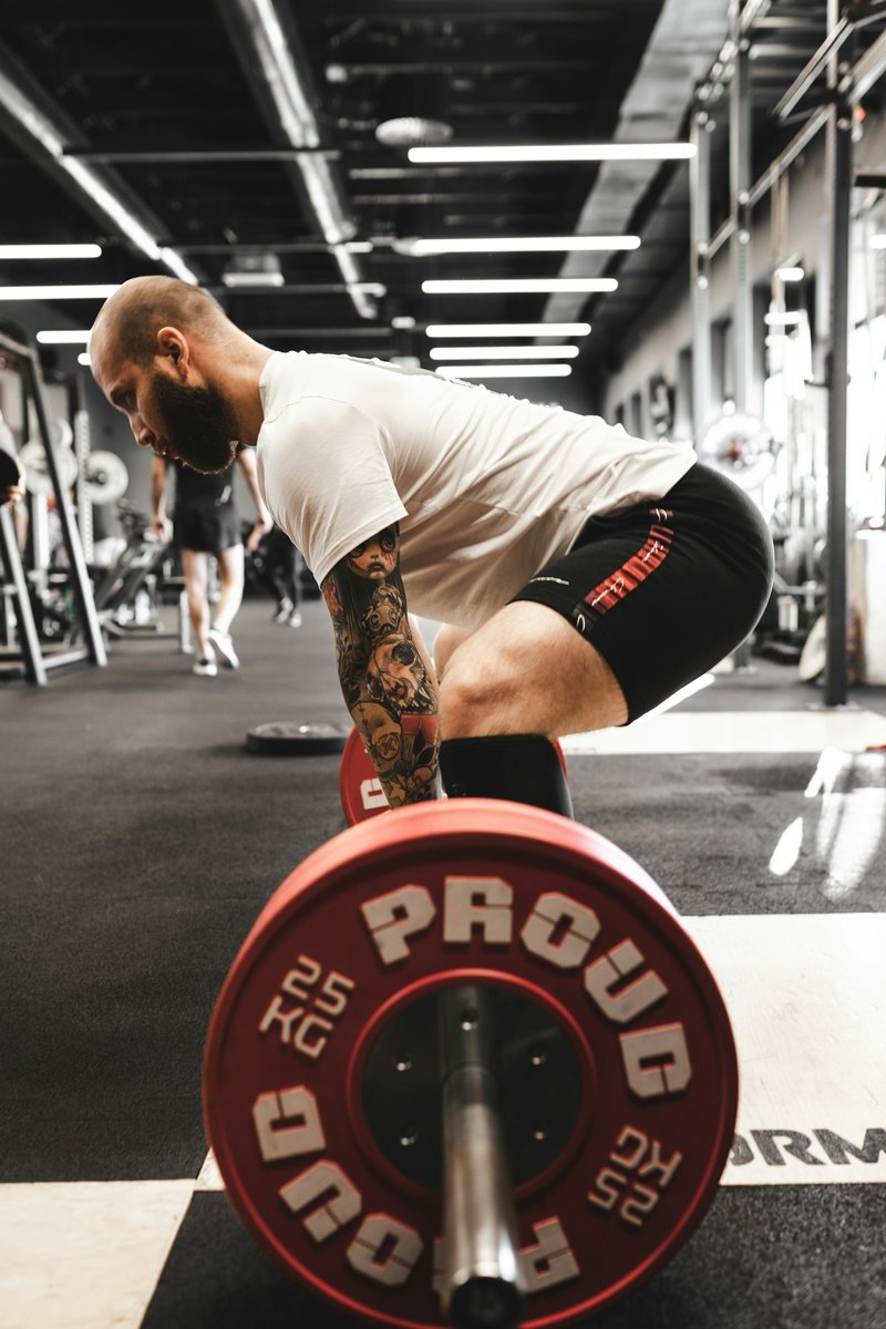 Bumper plates on a barbell